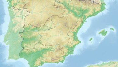 Reliefkarte Spanien