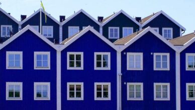 Schweden blaue Hauser