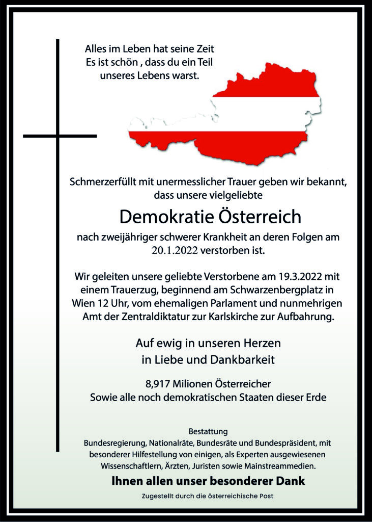 2 Jahre Demokratietod Österreich