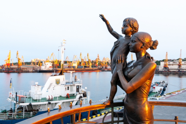Sculpture at the port of Odessa, Ukraine.