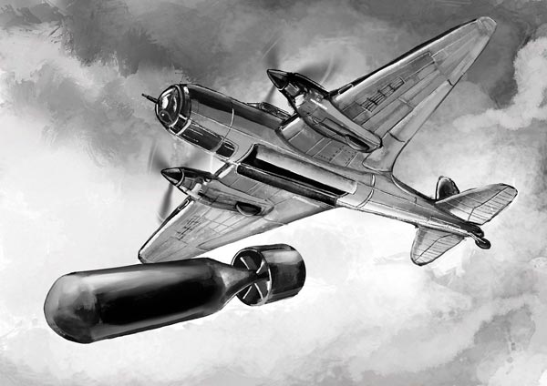 Flugzeug-Bombe